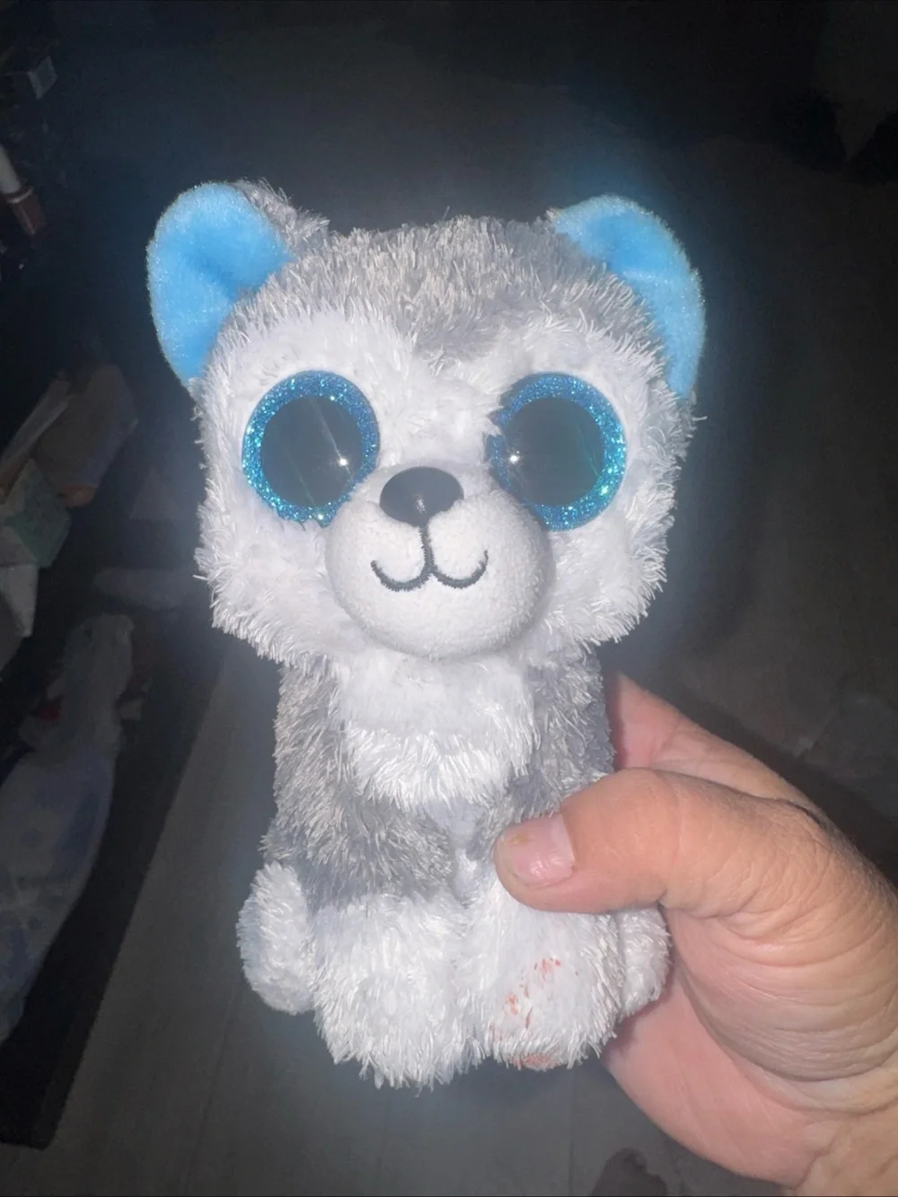 Ty beanie boos - Slick the Fox and Slush the Husky.   Glitter eyes!